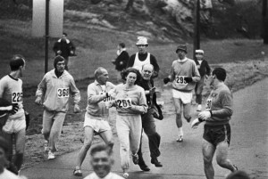 "Get the hell out of my race and give me those numbers." 1967 Boston Marathon