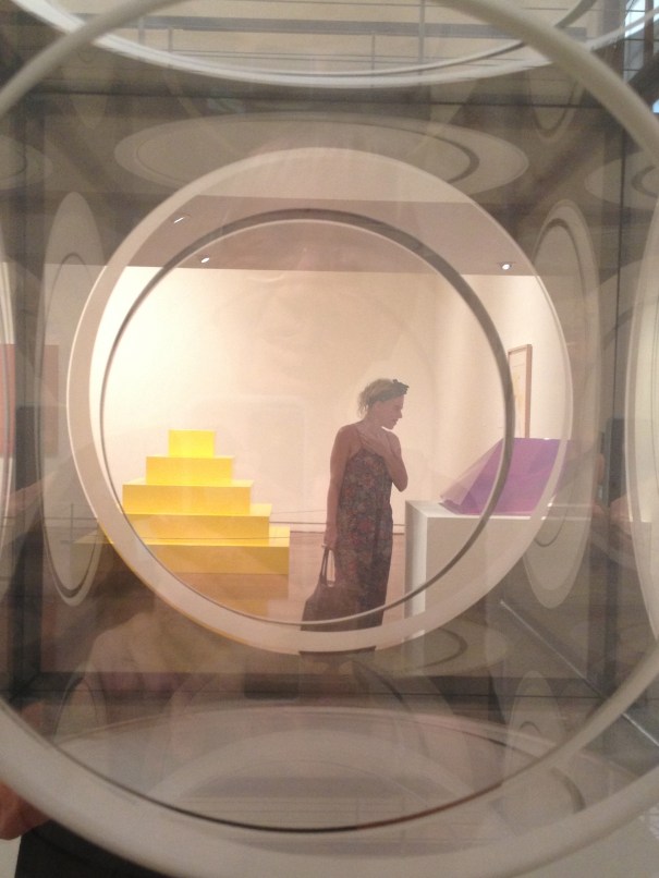 Interacting with the exhibit, The Shape of Things, at the Spaulding House