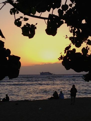 Sunset at the Hau Tree Lanai -- Waikiki