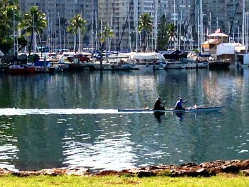 a kayak skimming the surface of the water