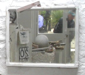 The mirror in the workroom at the Tate in St. Ives, England