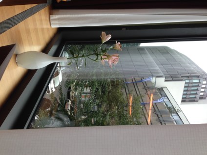 The view from the breakfast room in the Hotel Concorde in Berlin. 