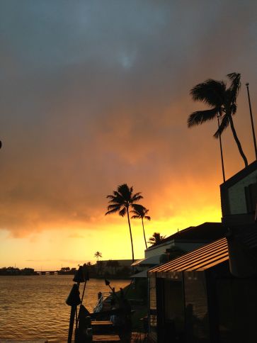 Sunset at the Shack on the Hawaii Kai Marina