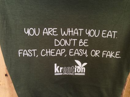 A tee shirt for sale at a JUICE BAR in Beverly Hills