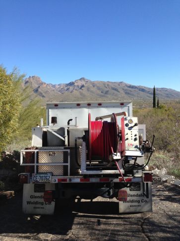 The Plumber's Truck leaving after fixing the blockage