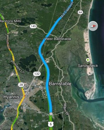 a Google Map of Cape Cod
