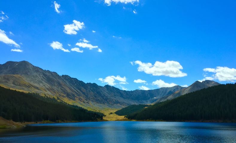 A lake in the Arapaho National Forest seen on the drive back from Aspen to Denver